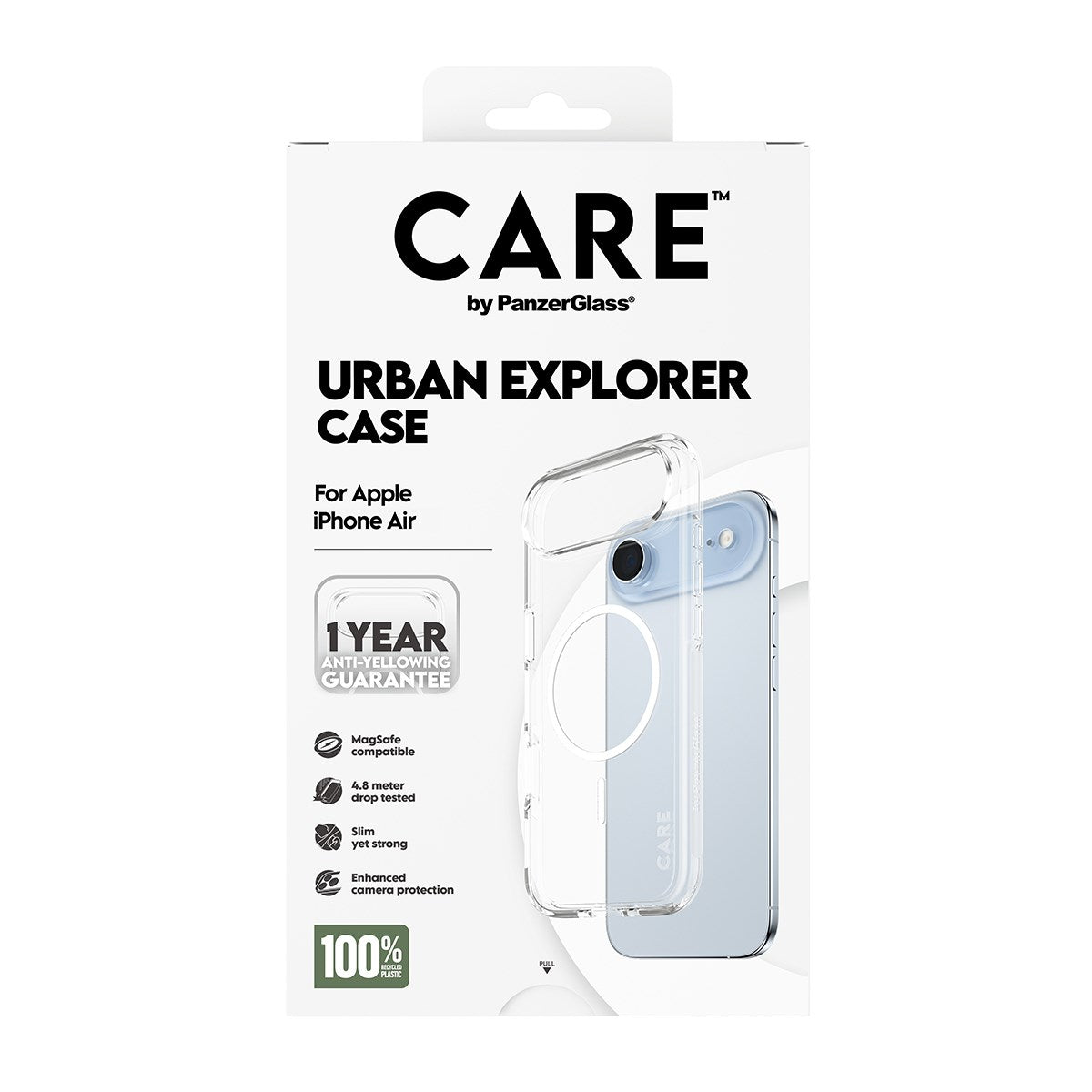 CARE by PanzerGlass® Flagship Case Transparent Urban Explorer m. Weiß MagSafe iPhone Air